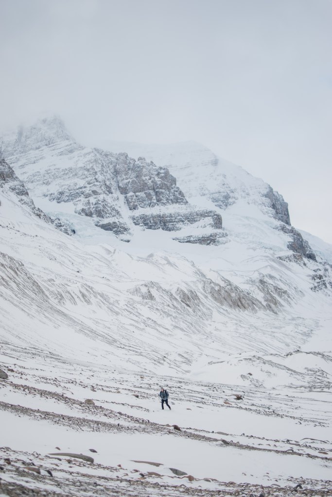 Large mountain with a small figure in the foreground