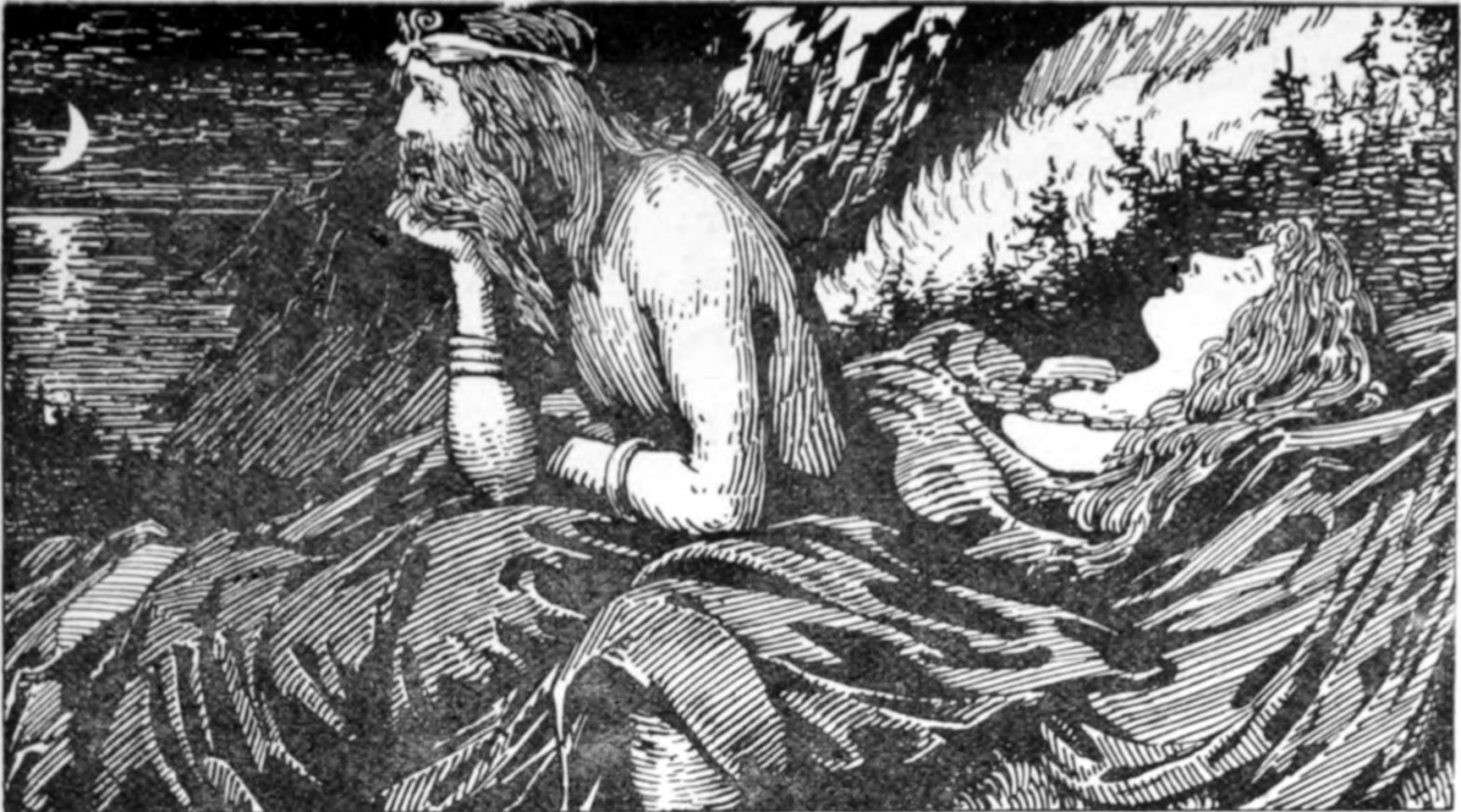“Njord’s Desire of the Sea” by W.G. Collingwood (1908)